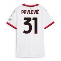 AC Milan Strahinja Pavlovic #31 Bortatröja Kvinnor 2024-25 Korta ärmar